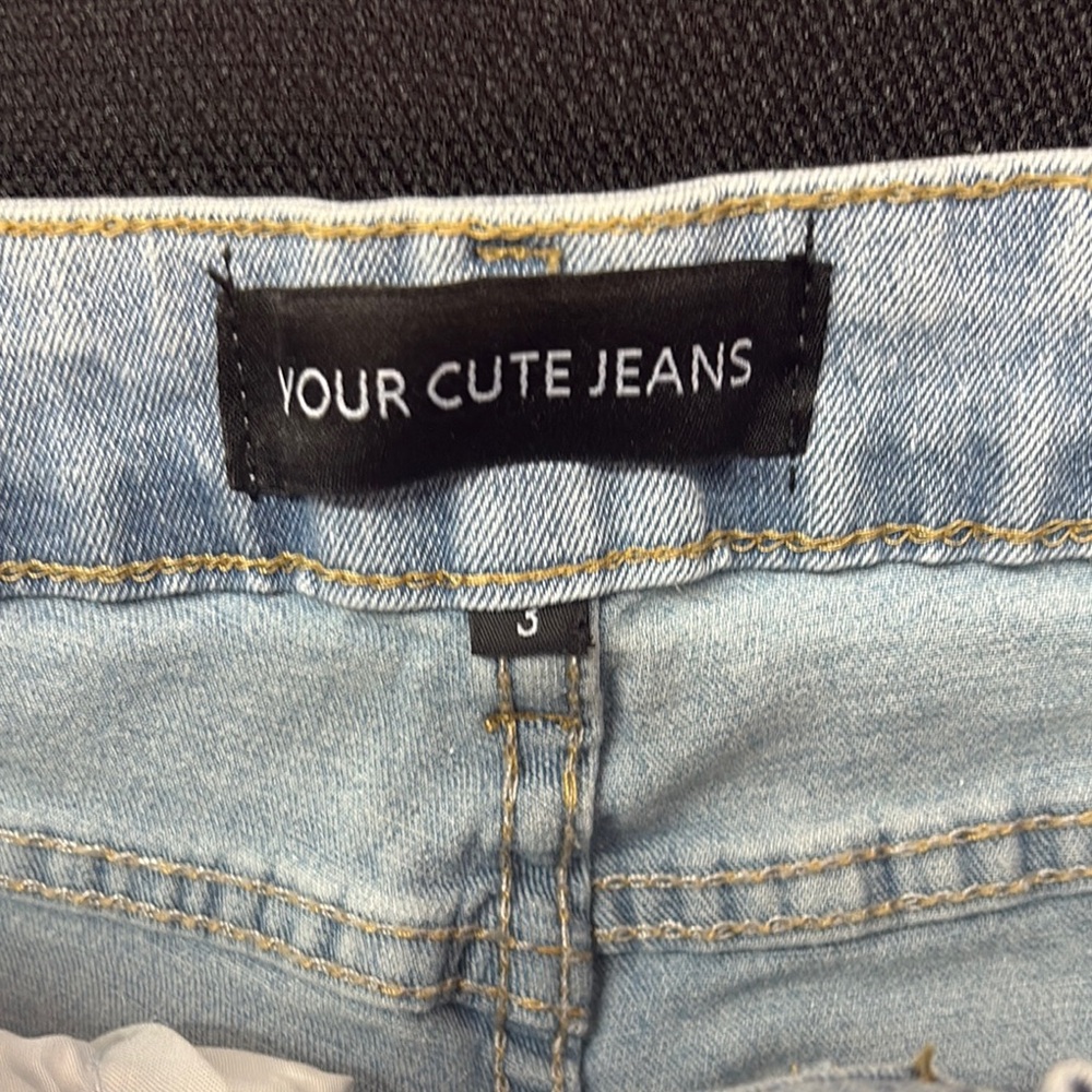 Blue High Rise Star Pattern Jeans - Picture 6 of 9